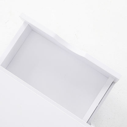 Bedside Table Side Storage Cabinet Nightstand Bedroom 1 Drawer 2 Shelf LARK WHITE - Cosy Abode