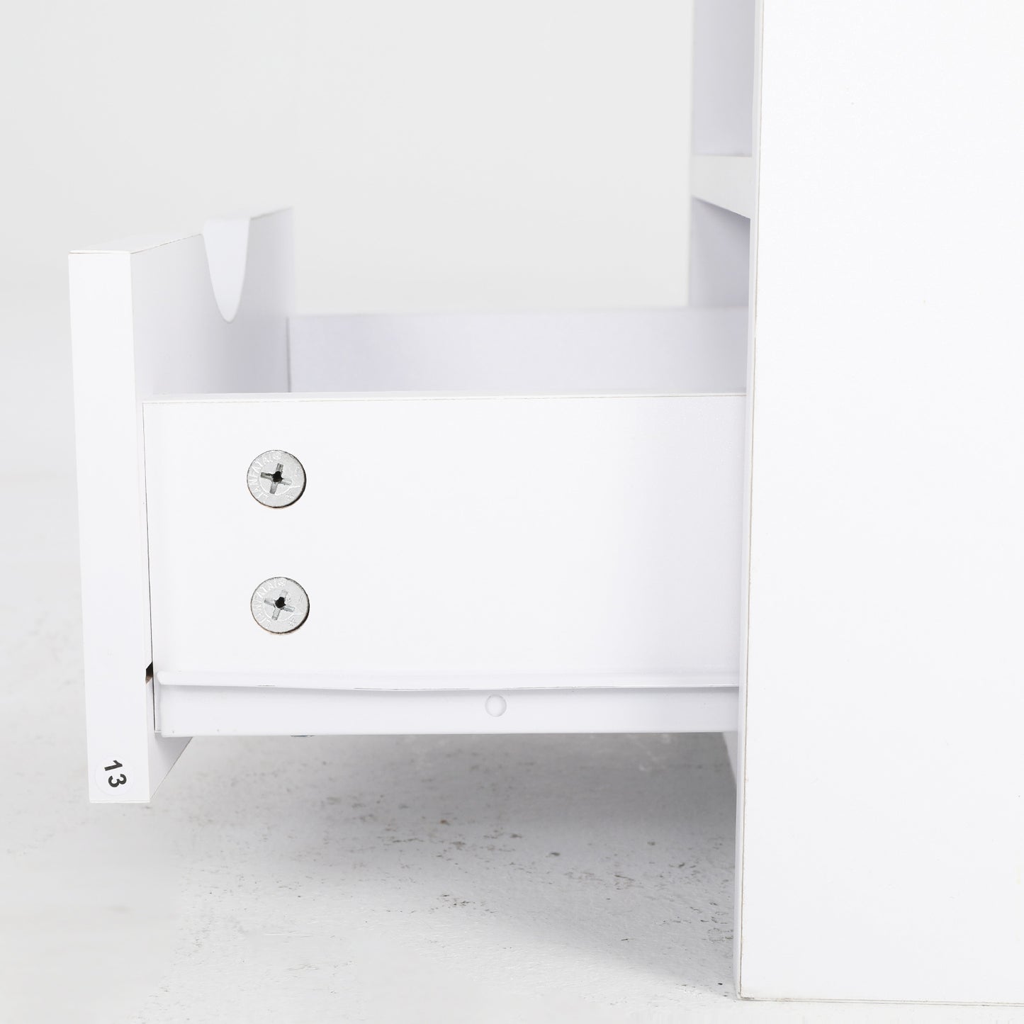 Bedside Table Side Storage Cabinet Nightstand Bedroom 1 Drawer 2 Shelf LARK WHITE - Cosy Abode