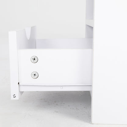 Bedside Table Side Storage Cabinet Nightstand Bedroom 1 Drawer 2 Shelf LARK WHITE - Cosy Abode