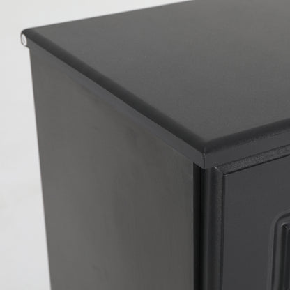 Bedside Table Side Storage Cabinet Nightstand Bedroom 2 Drawer KEVA BLACK - Cosy Abode