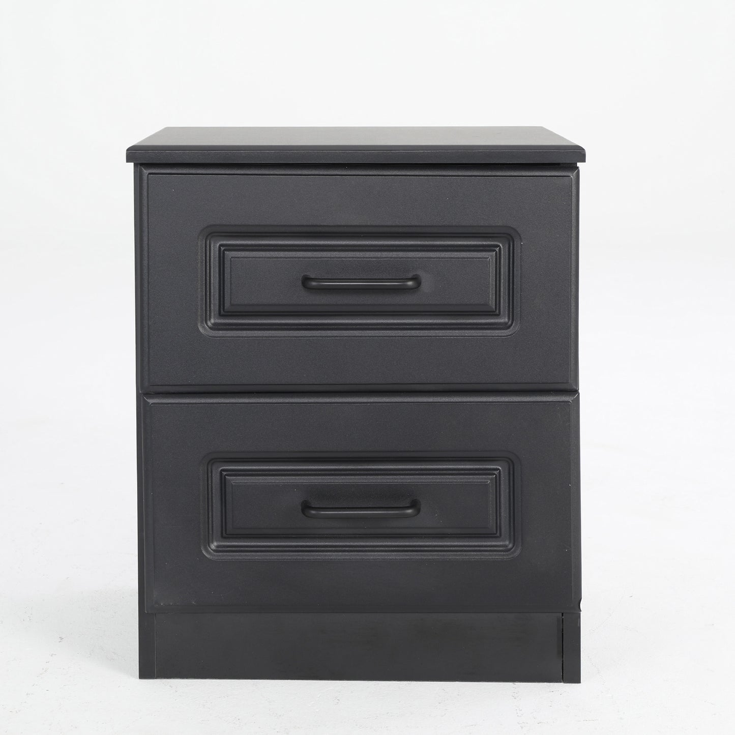Bedside Table Side Storage Cabinet Nightstand Bedroom 2 Drawer KEVA BLACK - Cosy Abode