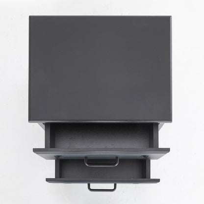Bedside Table Side Storage Cabinet Nightstand Bedroom 2 Drawer KEVA BLACK - Cosy Abode