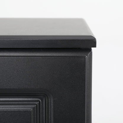 Bedside Table Side Storage Cabinet Nightstand Bedroom 2 Drawer KEVA BLACK - Cosy Abode