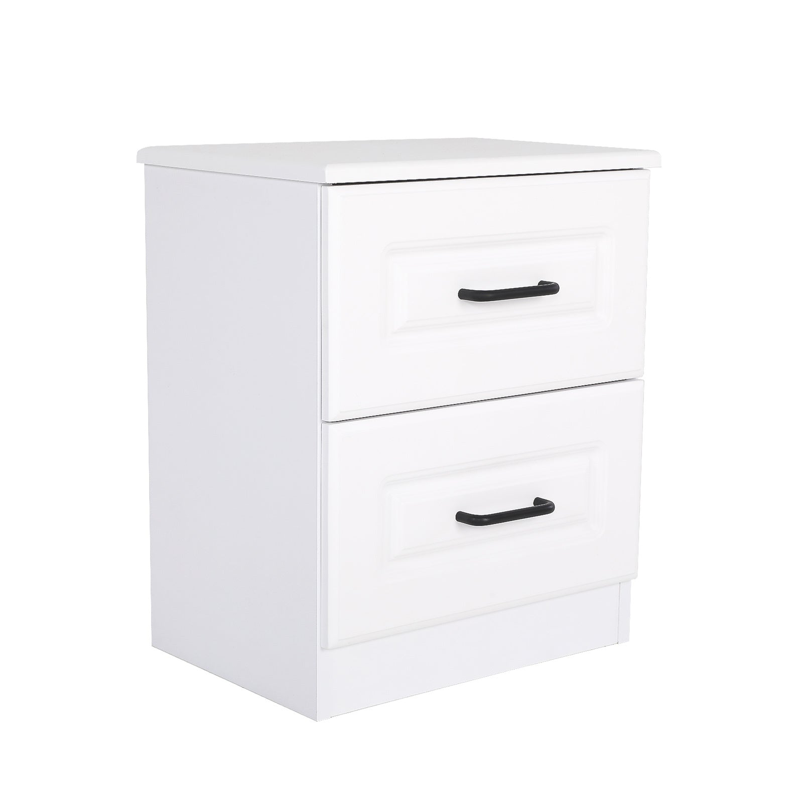 Bedside Table Side Storage Cabinet Nightstand Bedroom 2 Drawer KEVA WHITE - Cosy Abode