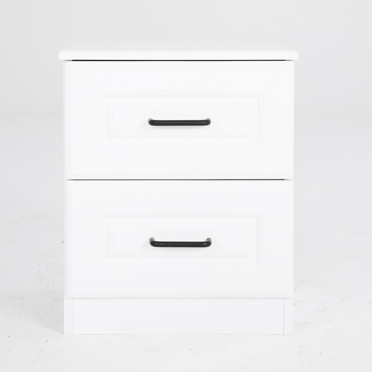 Bedside Table Side Storage Cabinet Nightstand Bedroom 2 Drawer KEVA WHITE - Cosy Abode