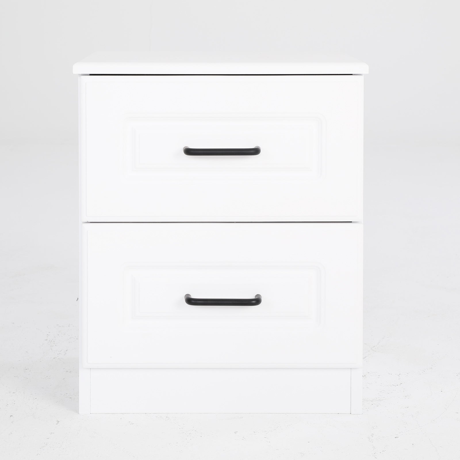 Bedside Table Side Storage Cabinet Nightstand Bedroom 2 Drawer KEVA WHITE - Cosy Abode