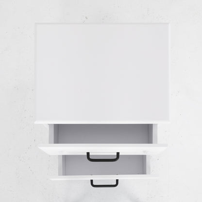 Bedside Table Side Storage Cabinet Nightstand Bedroom 2 Drawer KEVA WHITE - Cosy Abode