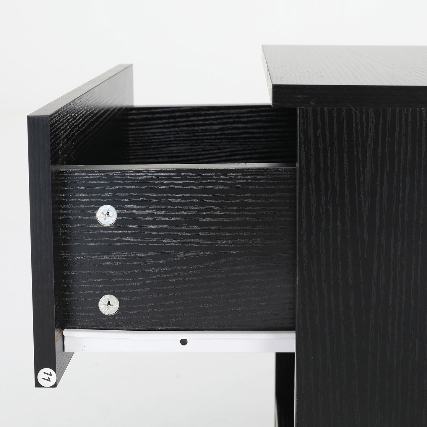 Bedside Table Side Storage Cabinet Nightstand Bedroom 1 Drawer 1 Shelf ELLA - BLACK - Cosy Abode