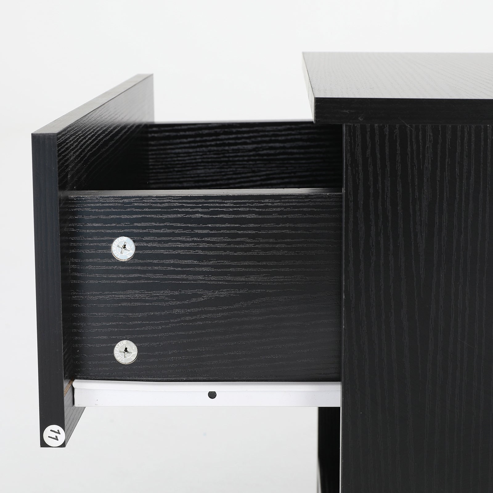 Bedside Table Side Storage Cabinet Nightstand Bedroom 1 Drawer 1 Shelf ELLA - BLACK - Cosy Abode
