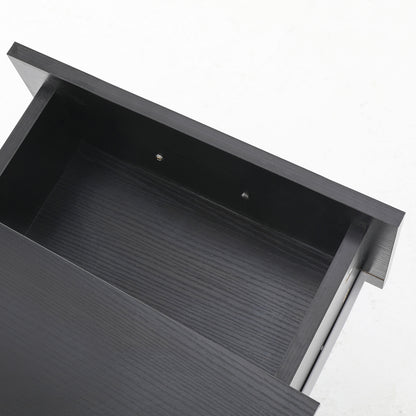 Bedside Table Side Storage Cabinet Nightstand Bedroom 1 Drawer 1 Shelf ELLA - BLACK - Cosy Abode