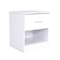 Bedside Table Side Storage Cabinet Nightstand Bedroom 1 Drawer 1 Shelf ELLA - WHITE - Cosy Abode