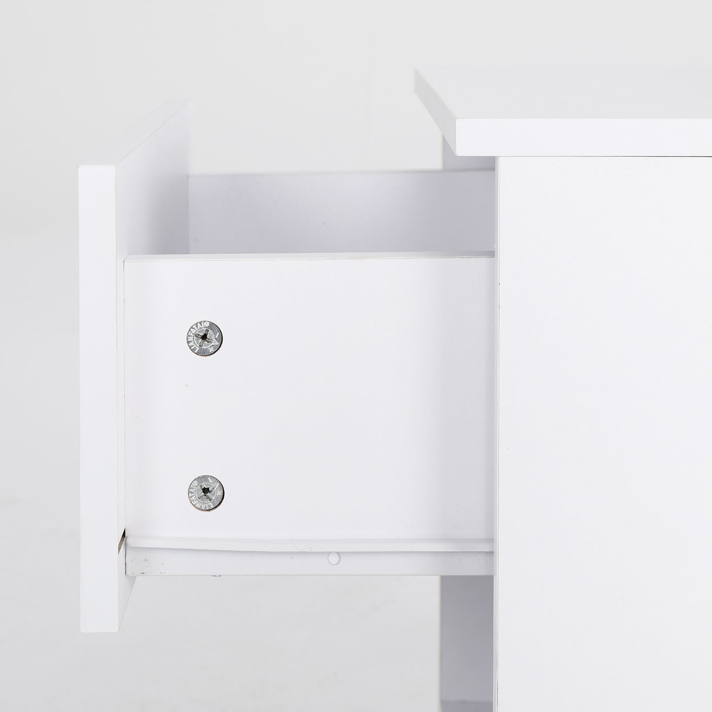 Bedside Table Side Storage Cabinet Nightstand Bedroom 1 Drawer 1 Shelf ELLA - WHITE - Cosy Abode