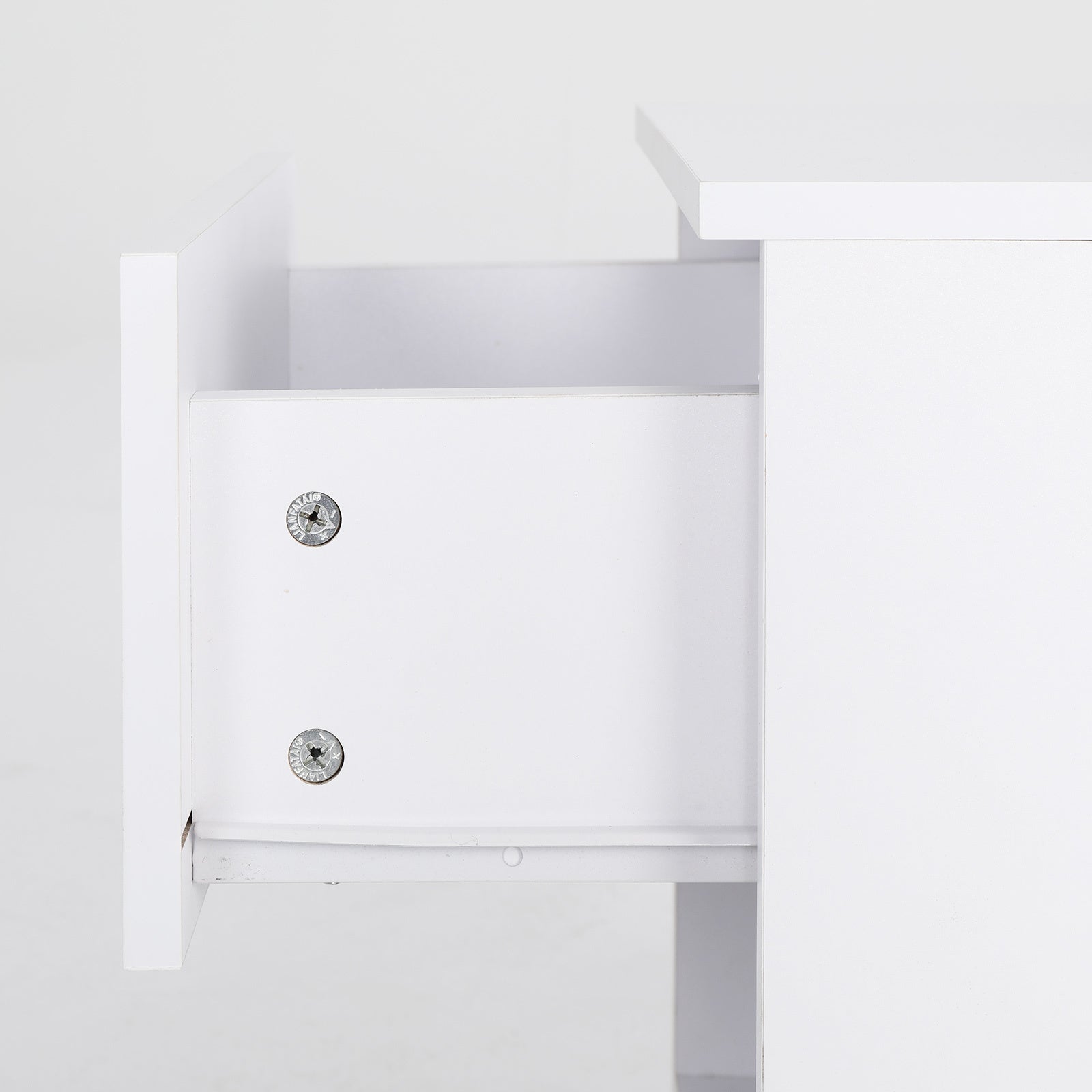 Bedside Table Side Storage Cabinet Nightstand Bedroom 1 Drawer 1 Shelf ELLA - WHITE - Cosy Abode