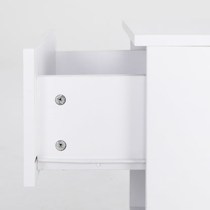 Bedside Table Side Storage Cabinet Nightstand Bedroom 1 Drawer 1 Shelf ELLA - WHITE - Cosy Abode
