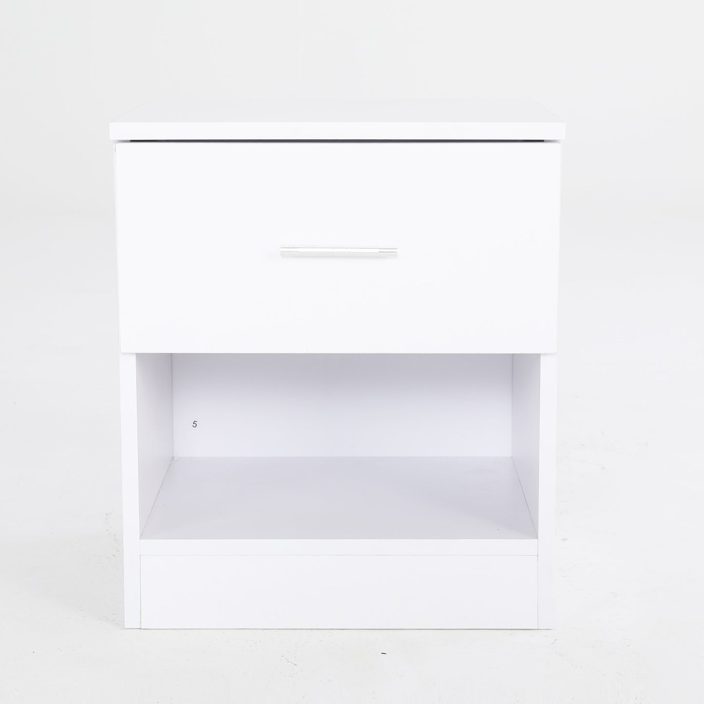 Bedside Table Side Storage Cabinet Nightstand Bedroom 1 Drawer 1 Shelf ELLA - WHITE - Cosy Abode