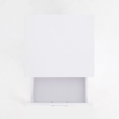 Bedside Table Side Storage Cabinet Nightstand Bedroom 1 Drawer 1 Shelf ELLA - WHITE - Cosy Abode