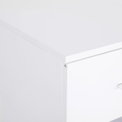 Bedside Table Side Storage Cabinet Nightstand Bedroom 1 Drawer 1 Shelf ELLA - WHITE - Cosy Abode