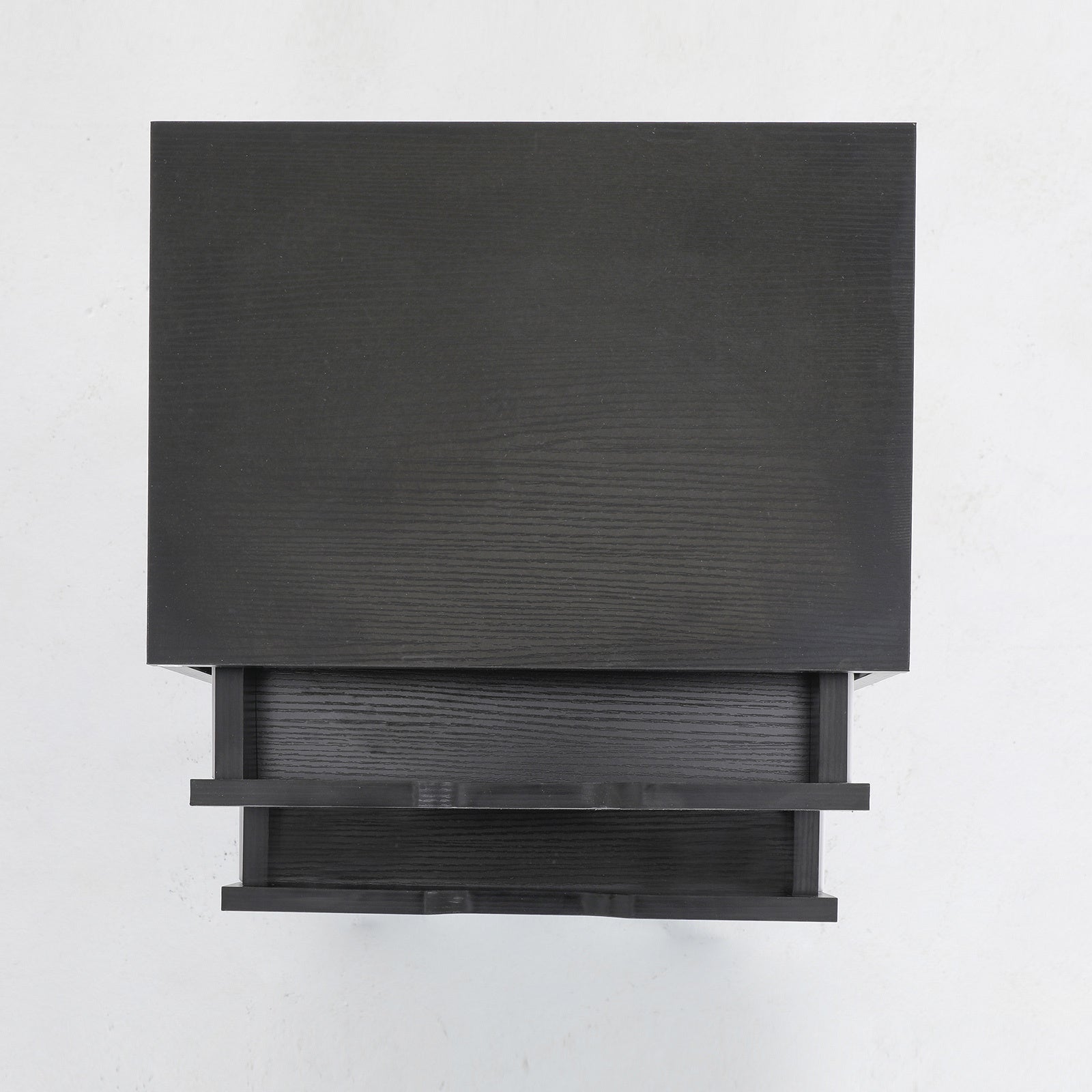 Bedside Table 2 Drawer Wood Leg Storage Cabinet Nightstand SUZY BLACK - Cosy Abode