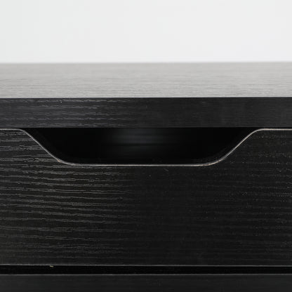 Bedside Table 2 Drawer Wood Leg Storage Cabinet Nightstand SUZY BLACK - Cosy Abode