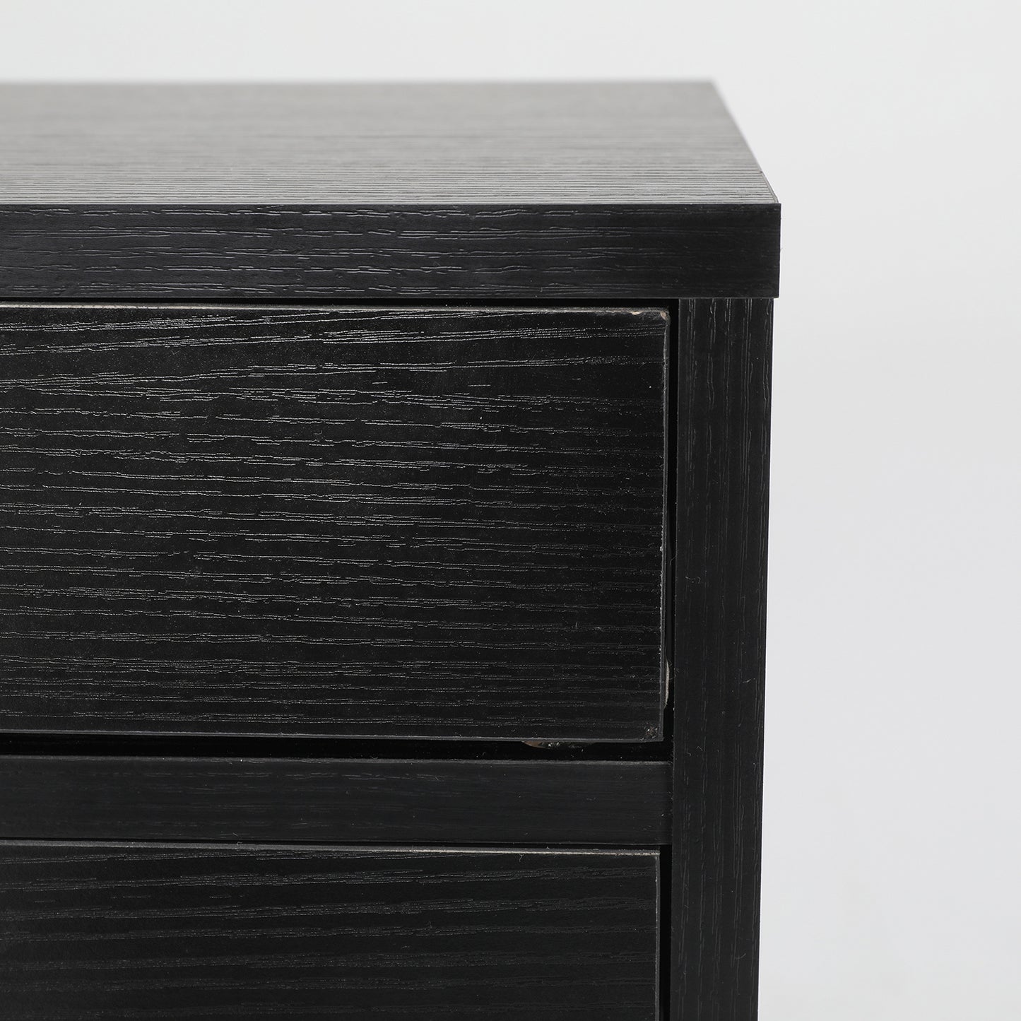 Bedside Table 2 Drawer Wood Leg Storage Cabinet Nightstand SUZY BLACK - Cosy Abode