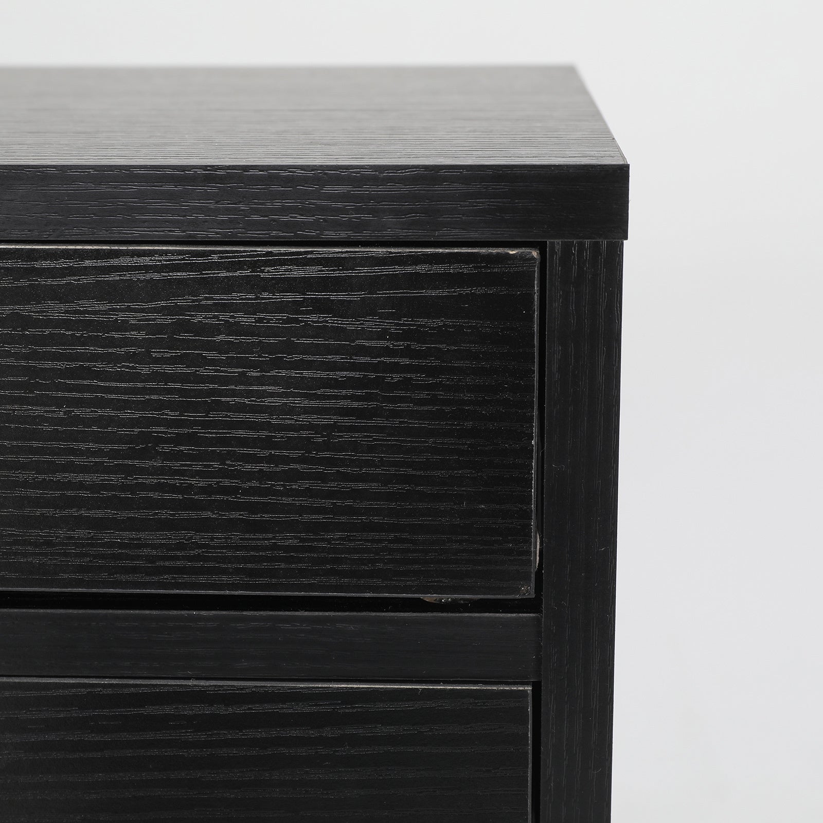 Bedside Table 2 Drawer Wood Leg Storage Cabinet Nightstand SUZY BLACK - Cosy Abode