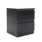 Bedside Table Side Storage Cabinet Nightstand Bedroom 2 Drawer JOSS BLACK - Cosy Abode