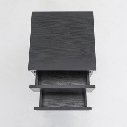 Bedside Table Side Storage Cabinet Nightstand Bedroom 2 Drawer JOSS BLACK - Cosy Abode