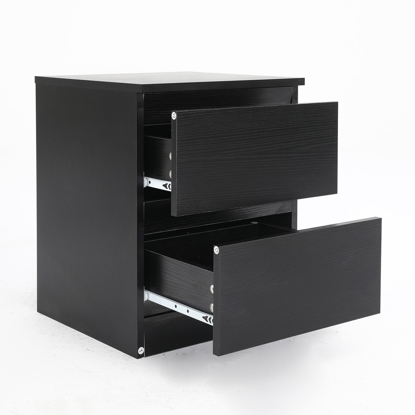 Bedside Table Side Storage Cabinet Nightstand Bedroom 2 Drawer JOSS BLACK - Cosy Abode