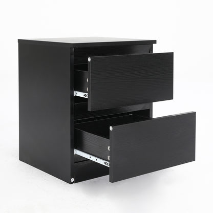 Bedside Table Side Storage Cabinet Nightstand Bedroom 2 Drawer JOSS BLACK - Cosy Abode
