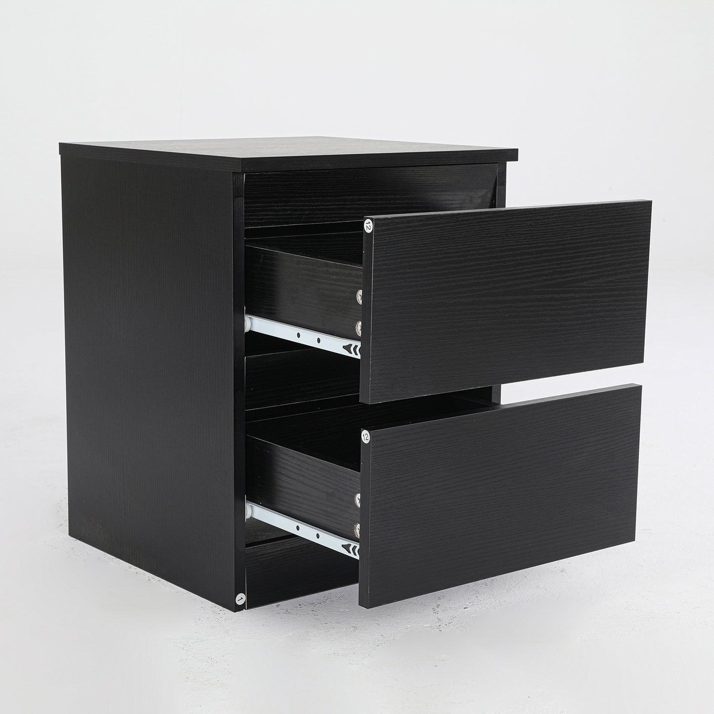 Bedside Table Side Storage Cabinet Nightstand Bedroom 2 Drawer JOSS BLACK - Cosy Abode