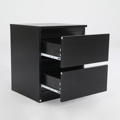 Bedside Table Side Storage Cabinet Nightstand Bedroom 2 Drawer JOSS BLACK - Cosy Abode