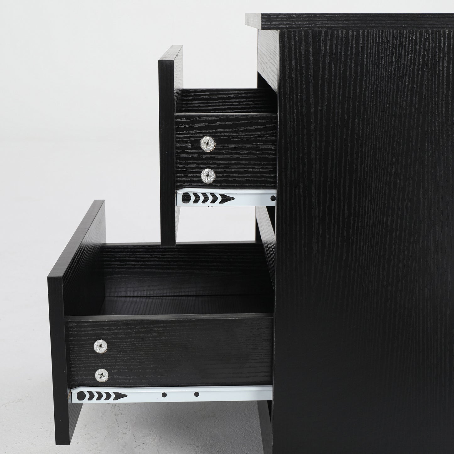 Bedside Table Side Storage Cabinet Nightstand Bedroom 2 Drawer JOSS BLACK - Cosy Abode