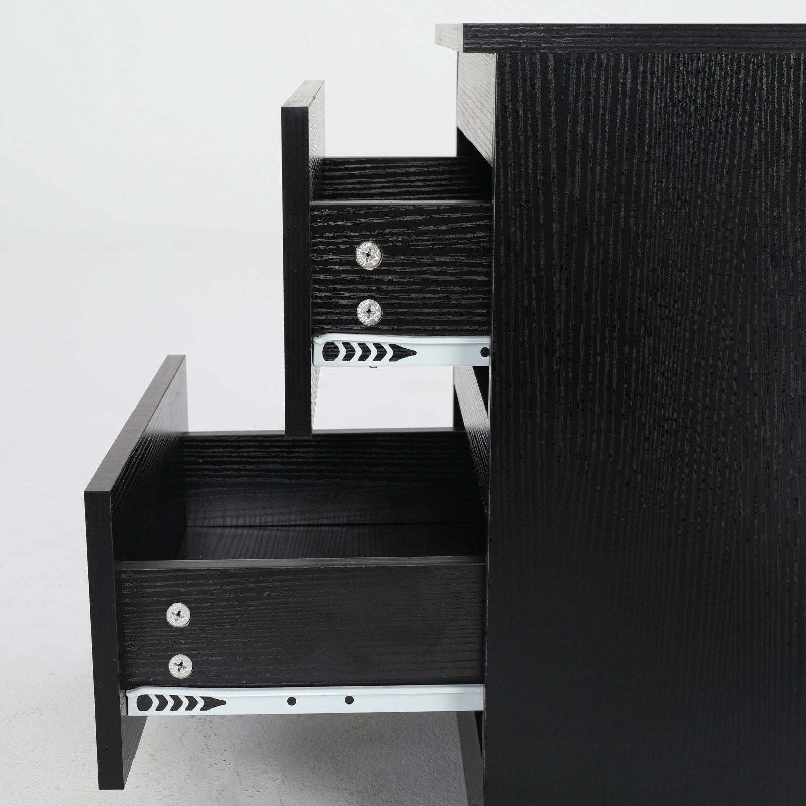 Bedside Table Side Storage Cabinet Nightstand Bedroom 2 Drawer JOSS BLACK - Cosy Abode
