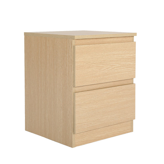 Bedside Table Side Storage Cabinet Nightstand Bedroom 2 Drawer JOSS OAK - Cosy Abode