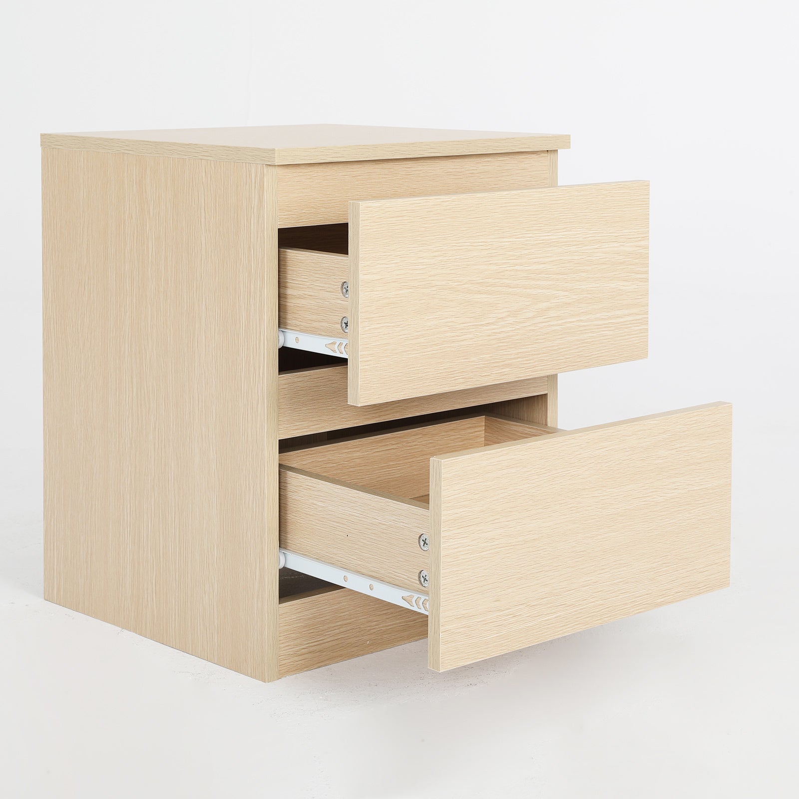 Bedside Table Side Storage Cabinet Nightstand Bedroom 2 Drawer JOSS OAK - Cosy Abode