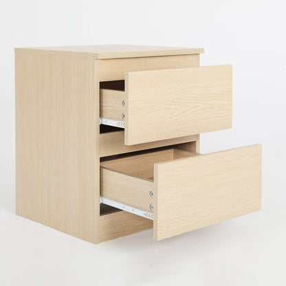 Bedside Table Side Storage Cabinet Nightstand Bedroom 2 Drawer JOSS OAK - Cosy Abode
