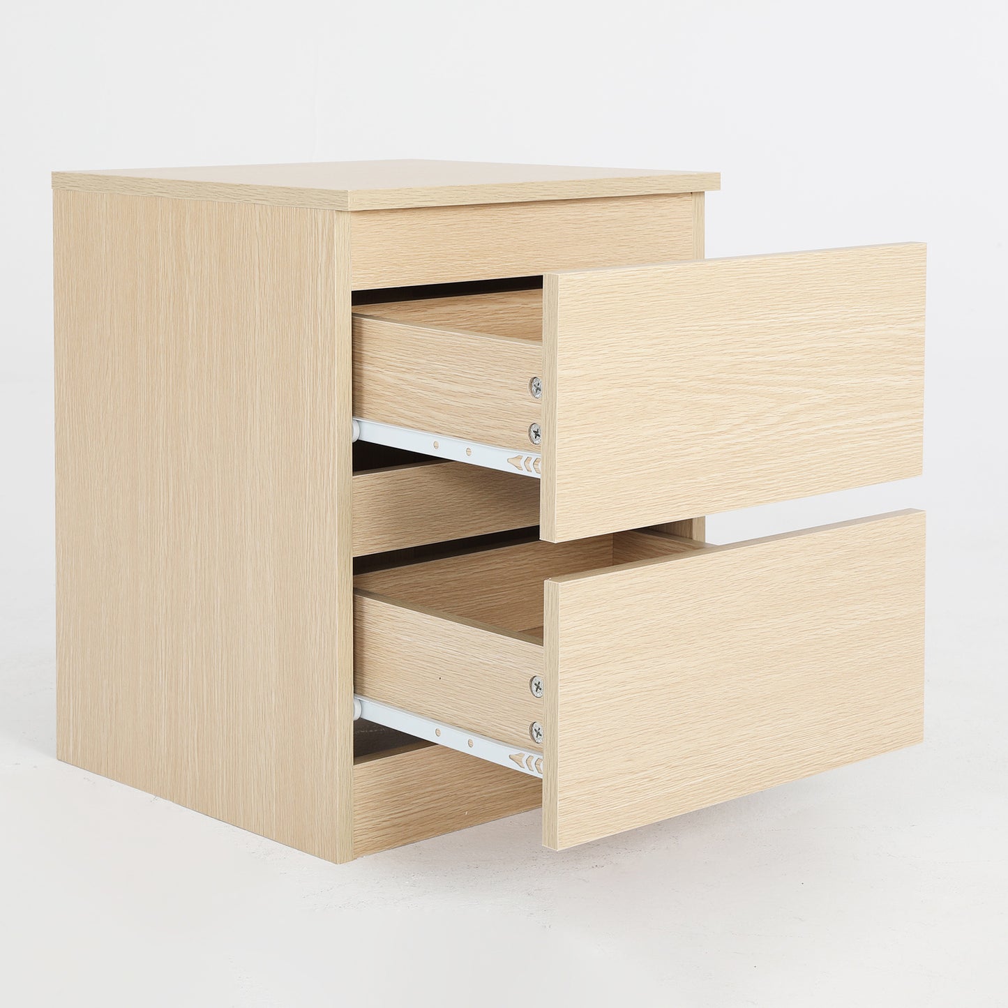 Bedside Table Side Storage Cabinet Nightstand Bedroom 2 Drawer JOSS OAK - Cosy Abode
