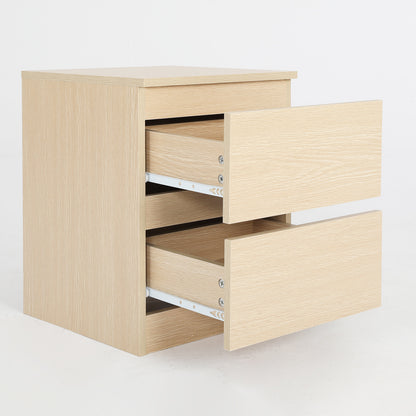 Bedside Table Side Storage Cabinet Nightstand Bedroom 2 Drawer JOSS OAK - Cosy Abode