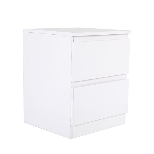 Bedside Table Side Storage Cabinet Nightstand Bedroom 2 Drawer JOSS WHITE - Cosy Abode