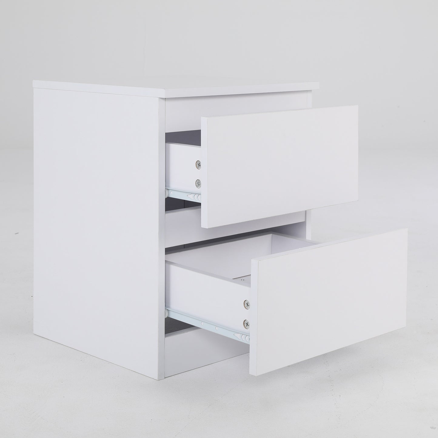 Bedside Table Side Storage Cabinet Nightstand Bedroom 2 Drawer JOSS WHITE - Cosy Abode