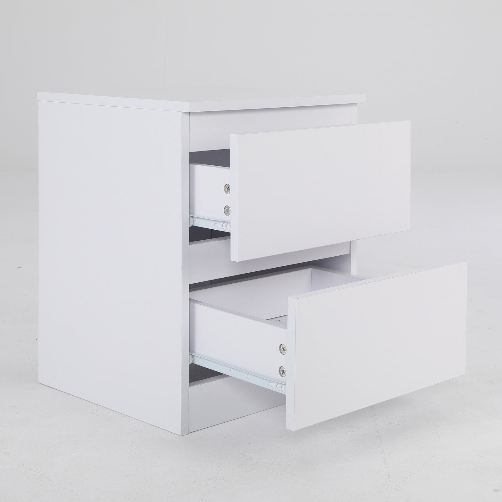 Bedside Table Side Storage Cabinet Nightstand Bedroom 2 Drawer JOSS WHITE - Cosy Abode
