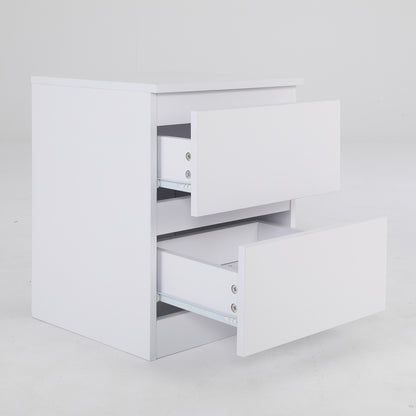 Bedside Table Side Storage Cabinet Nightstand Bedroom 2 Drawer JOSS WHITE - Cosy Abode