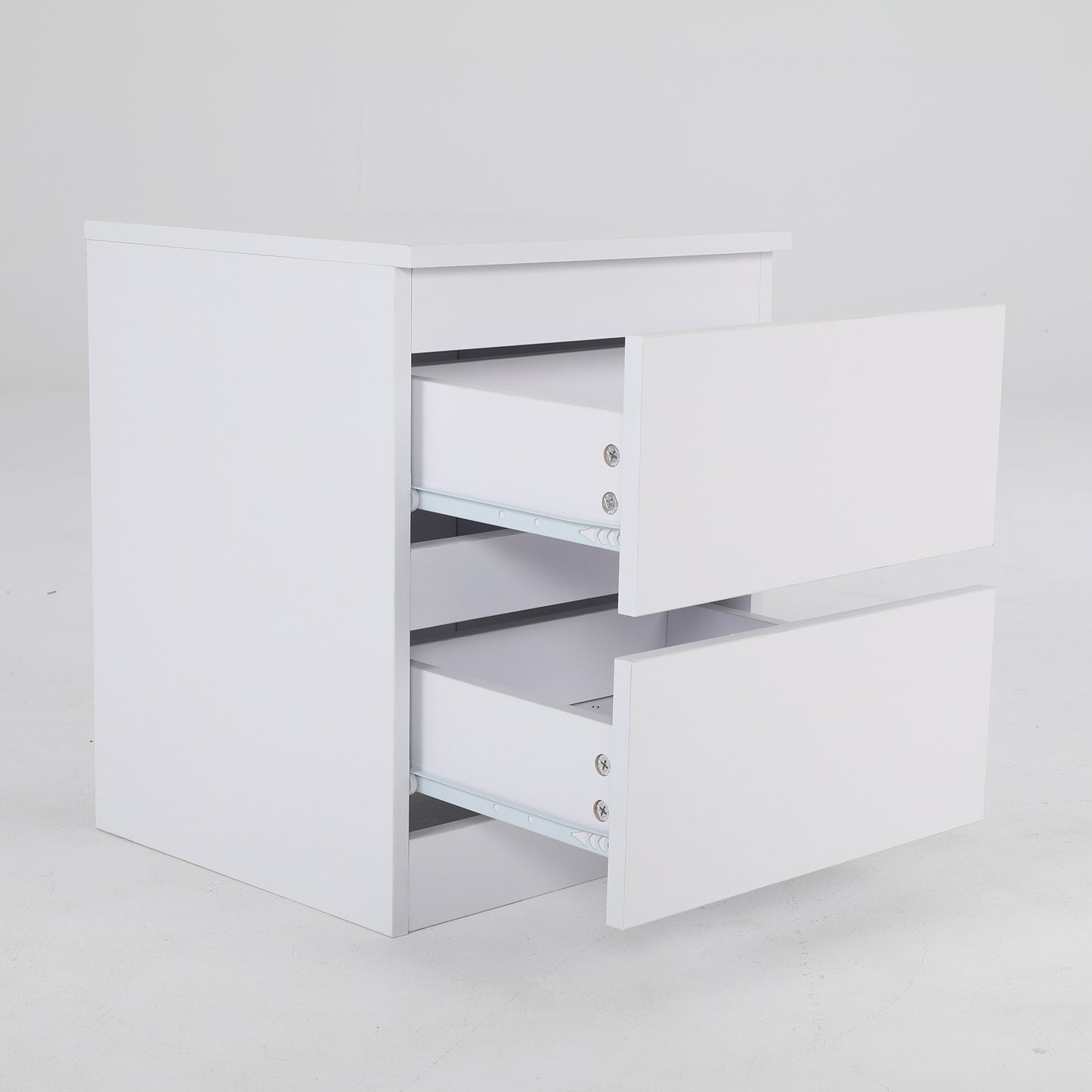 Bedside Table Side Storage Cabinet Nightstand Bedroom 2 Drawer JOSS WHITE - Cosy Abode