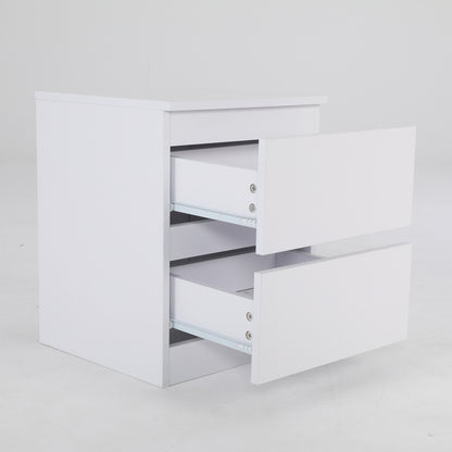 Bedside Table Side Storage Cabinet Nightstand Bedroom 2 Drawer JOSS WHITE - Cosy Abode