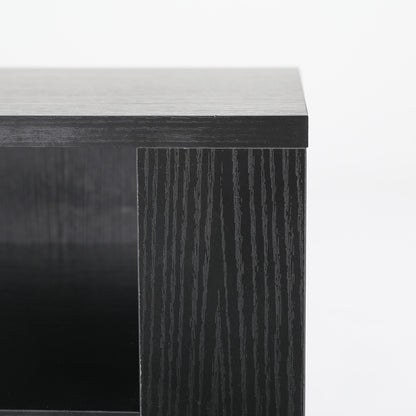 Bedside Table Side Storage Cabinet Nightstand Bedroom 2 Drawer 1 Shelf ZURI BLACK - Cosy Abode