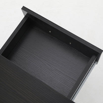 Bedside Table Side Storage Cabinet Nightstand Bedroom 2 Drawer 1 Shelf ZURI BLACK - Cosy Abode