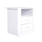 Bedside Table Side Storage Cabinet Nightstand Bedroom 2 Drawer 1 Shelf ZURI WHITE - Cosy Abode