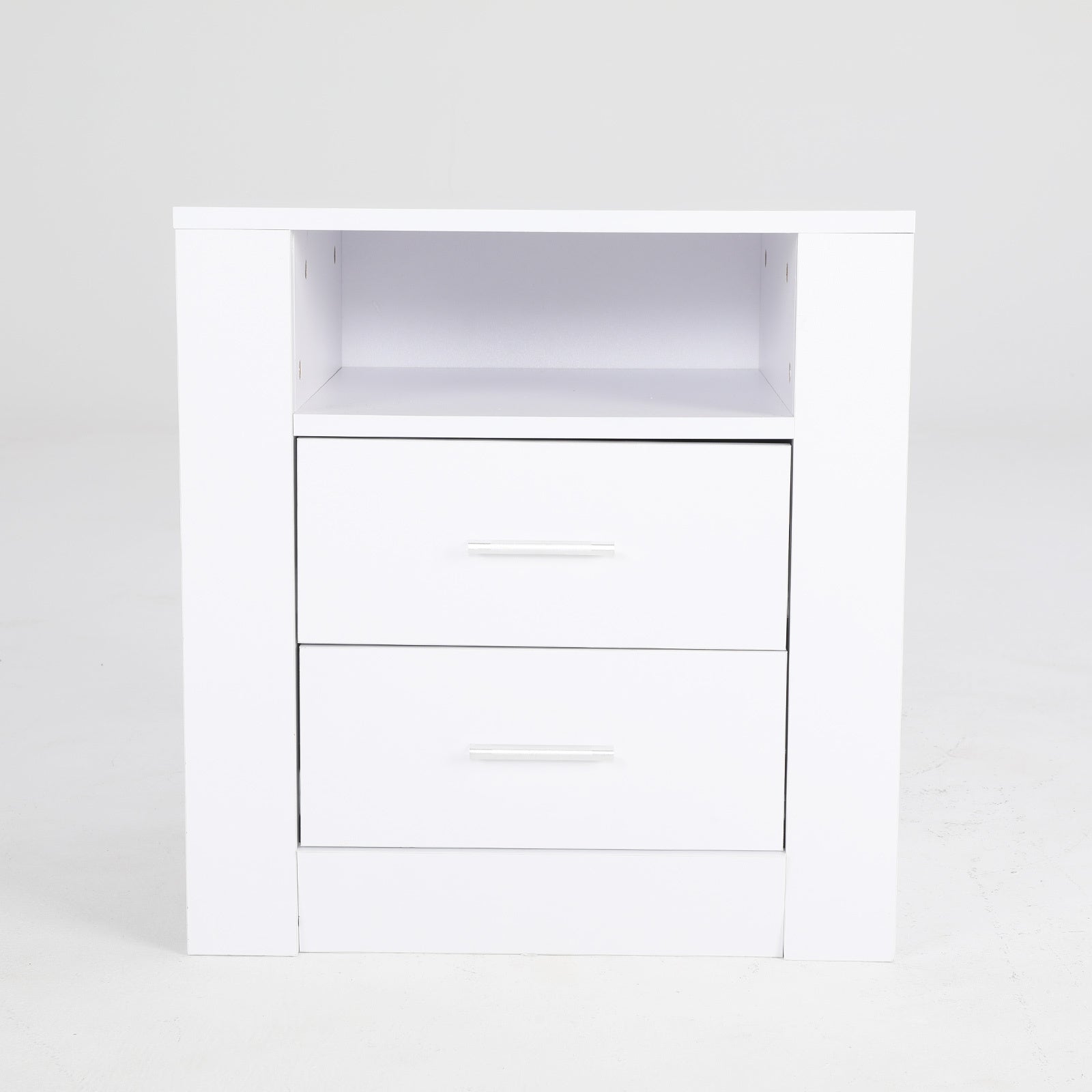 Bedside Table Side Storage Cabinet Nightstand Bedroom 2 Drawer 1 Shelf ZURI WHITE - Cosy Abode