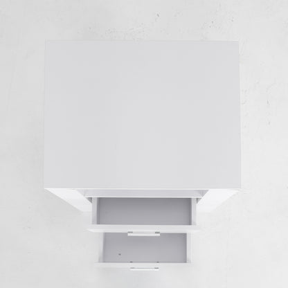 Bedside Table Side Storage Cabinet Nightstand Bedroom 2 Drawer 1 Shelf ZURI WHITE - Cosy Abode