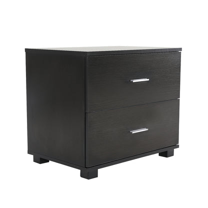 Bedside Table Side Storage Cabinet Nightstand Bedroom 2 Drawer Legs ETTA BLACK - Cosy Abode